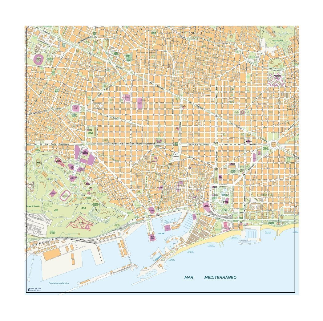 Barcelona Mapa Vector Tienda Mapas De Barcelona 1354
