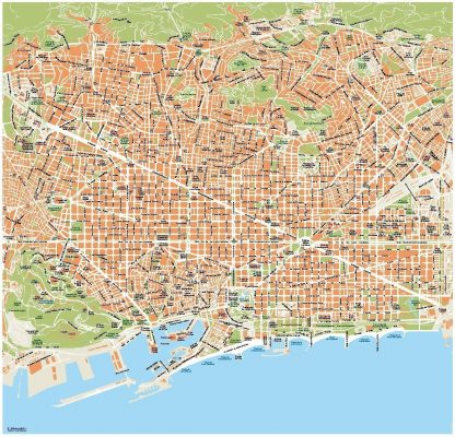 Barcelona Vector EPS mapa